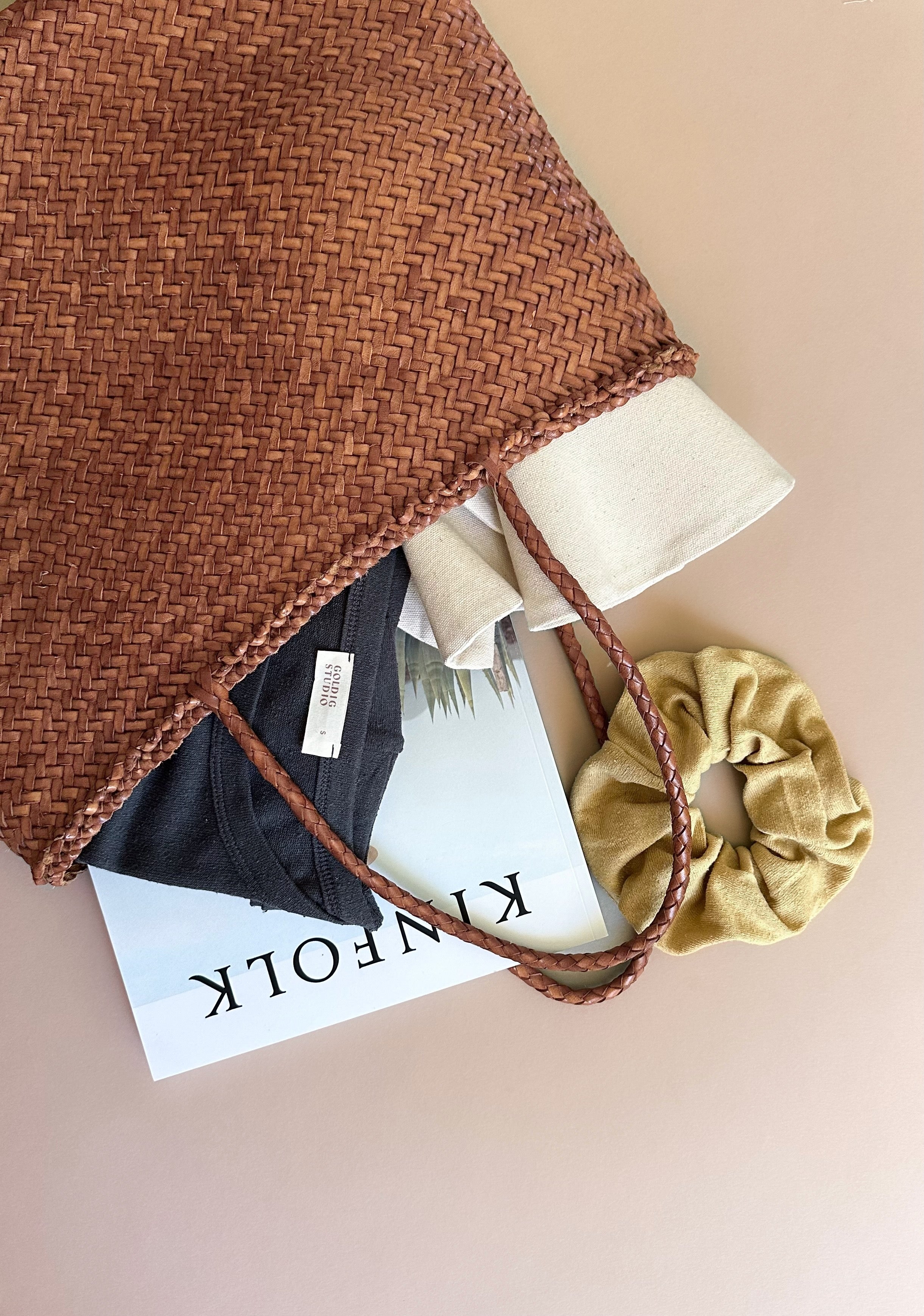 Dragon Diffusion Bamboo Triple Jump Big Tote Bag Tan